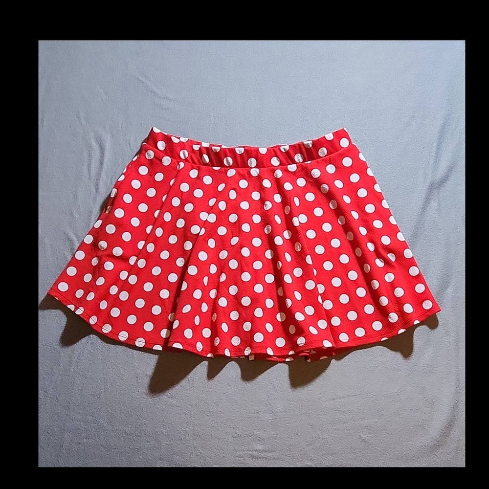 Her Universe Red White Polka Dot Skater Skirt 3X Plus Elastic Waist Pockets